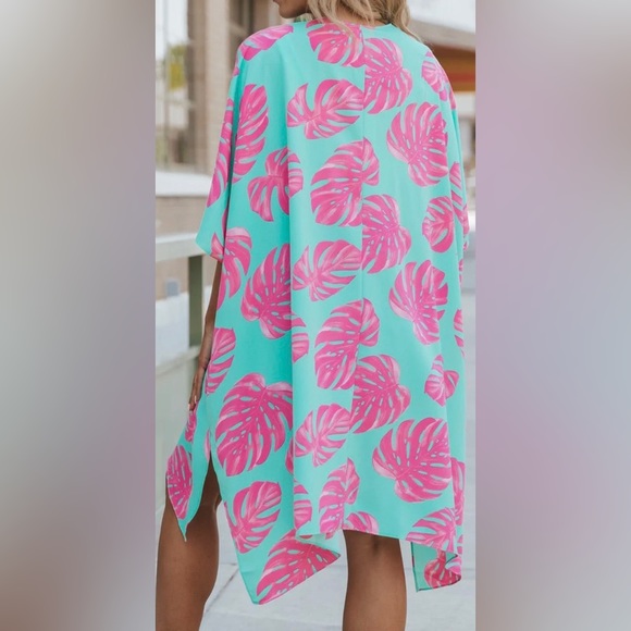 Tropical Print Kimono - Picture 2 of 6